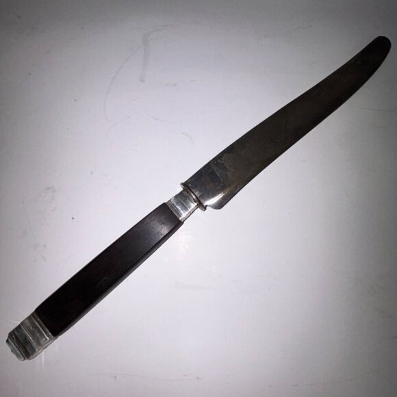 French Paris Silverplate RARE Ebony Two-Piece Carving Set Fork w/ Stand & Knife - Picture 13 of 16